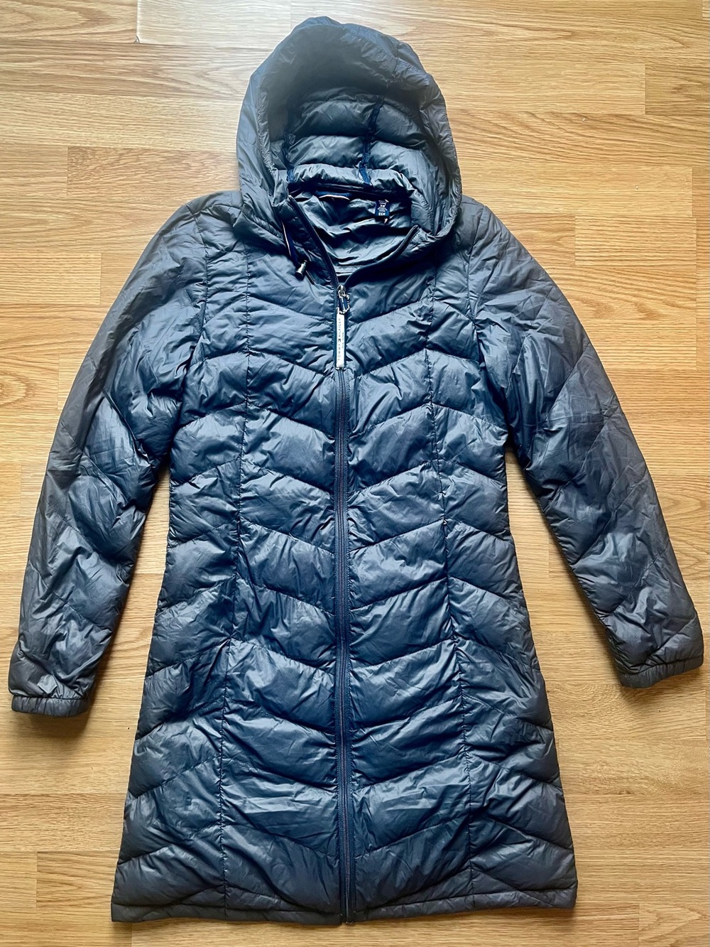 Tommy Hilfiger Women's Black Long Hooded Packable Puffer Coat